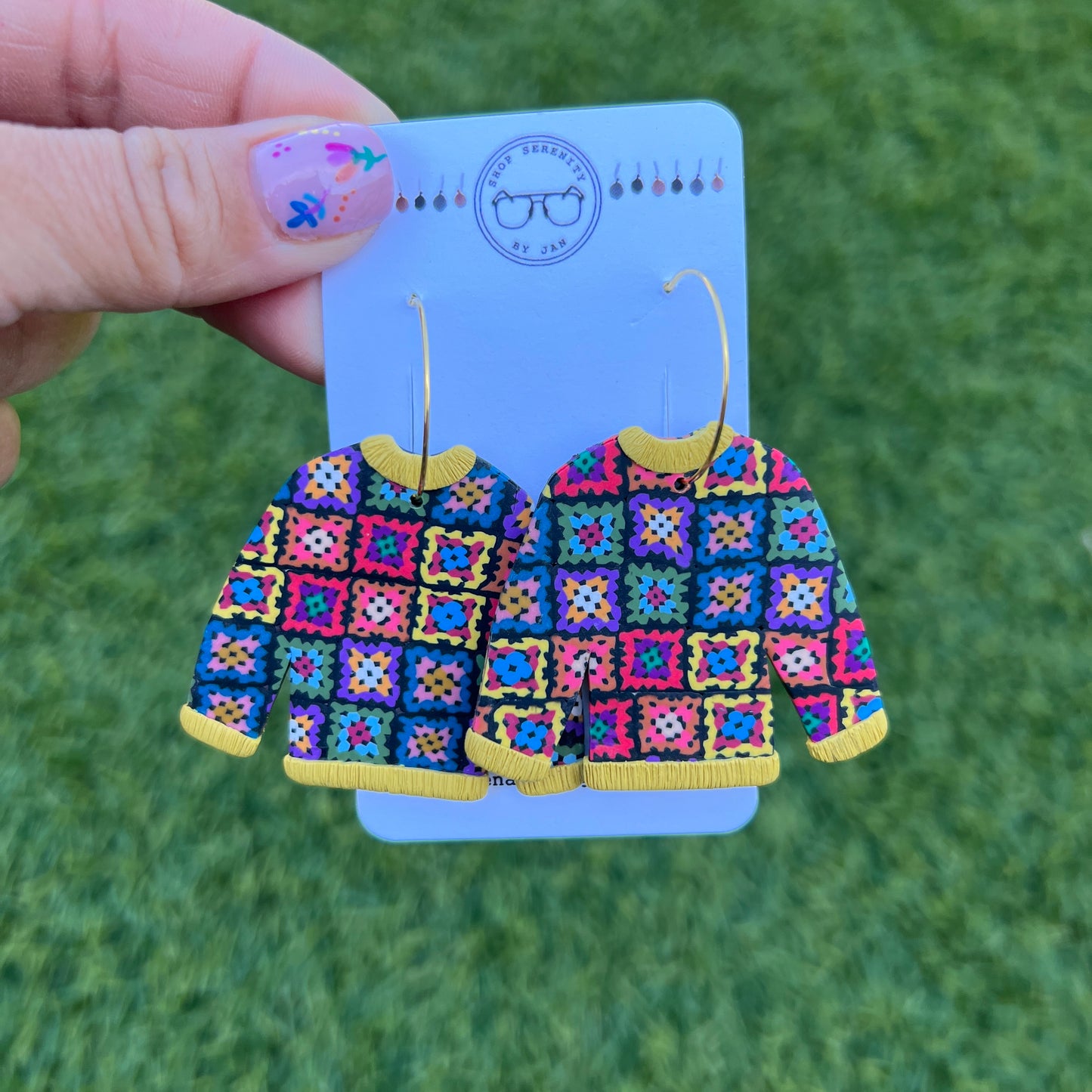 Granny Square Crochet Earrings