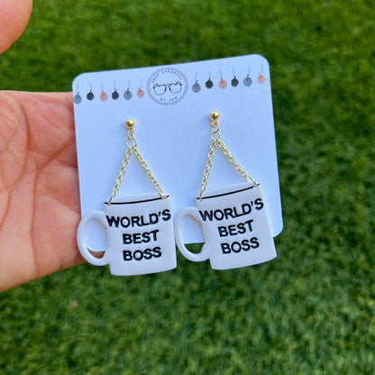 World's Best Boss Earrings
